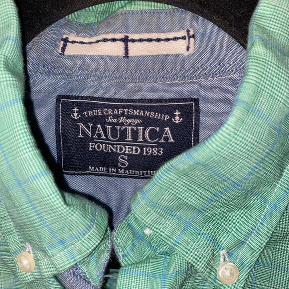Nautica Men's Green Long Sleeve Button Down Shirt Size Small - Picture 4 of 6